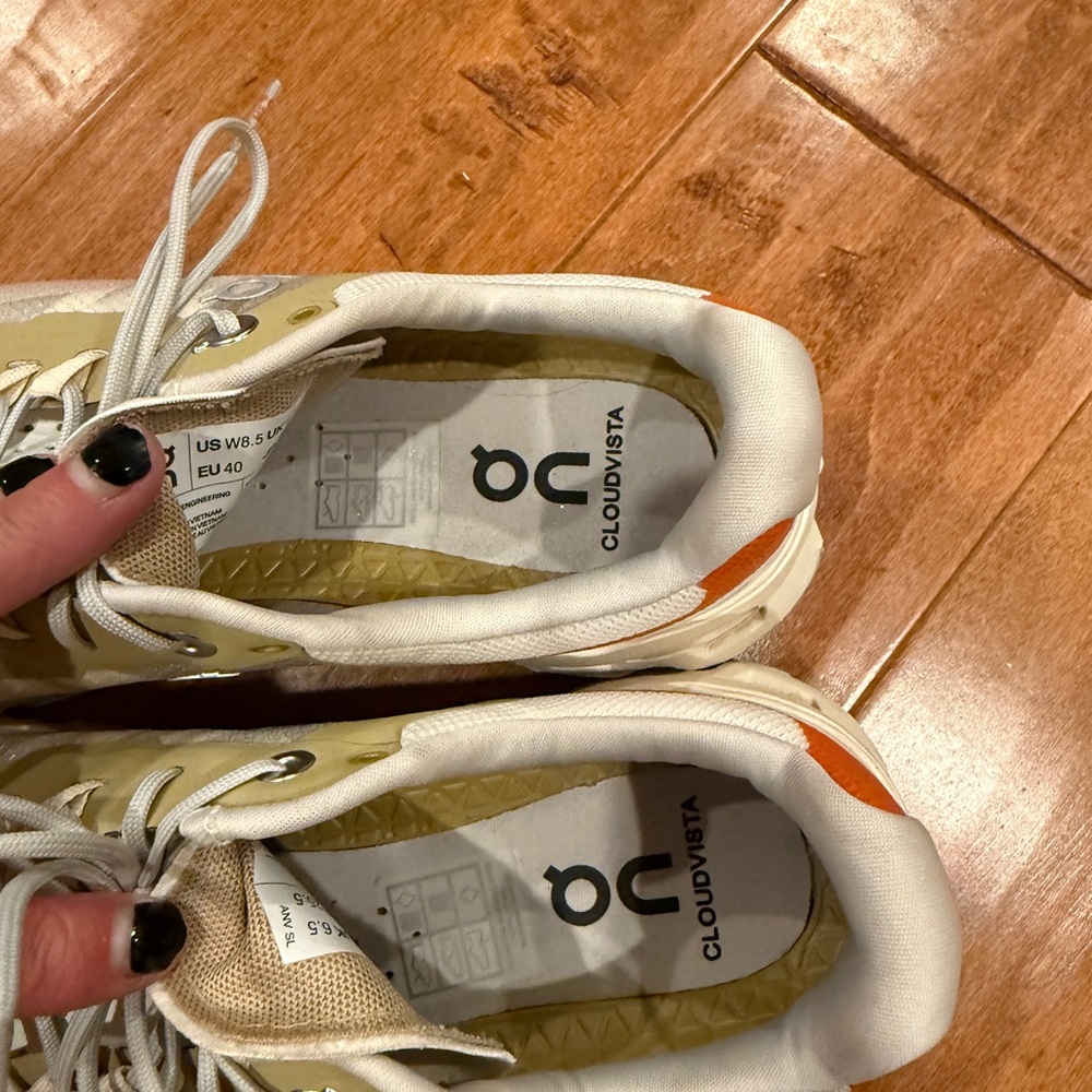On Running Athletic Shoes - White, Orange, Yellow - Picture 4 of 4